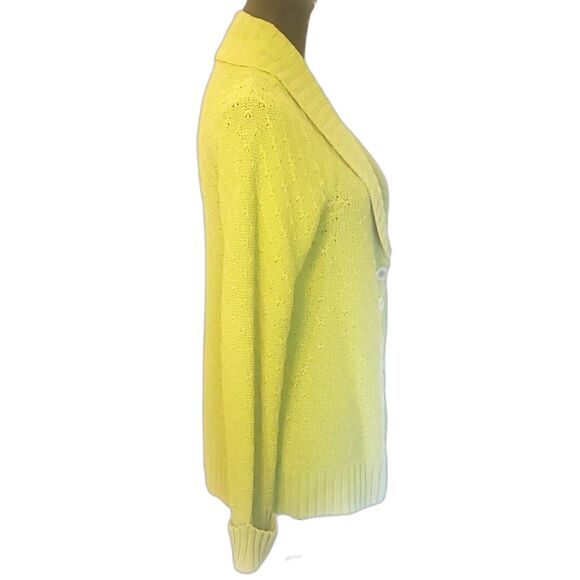 Cherokee Green Cable knit Collar Button Up Cardigan Sweater Size XL - Picture 3 of 7